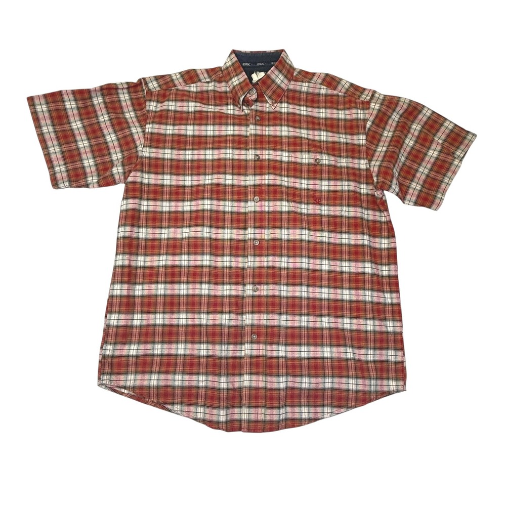 20X Mens Plaid Short Sleeve Button Up Shirt Red Green White Blue‎ Size M